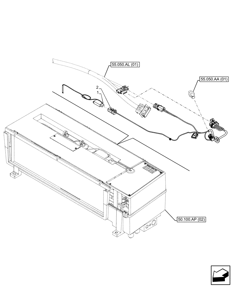 Схема запчастей Case IH MAXXUM 145 - (55.050.AT[02]) - VAR - 390643 - AIR CONDITIONER, THERMOSTAT (55) - ELECTRICAL SYSTEMS