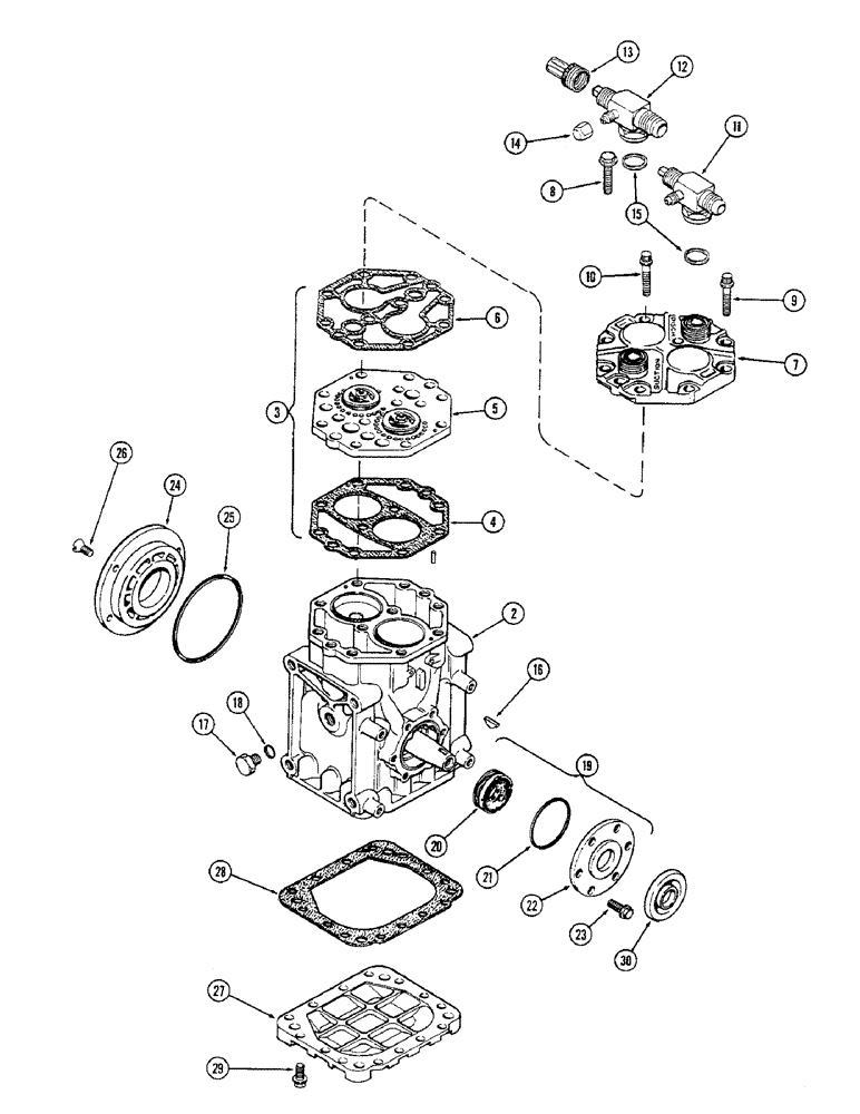 Схема запчастей Case IH 2470 - (554) - CAB, AIR CONDITIONING, YORK COMPRESSOR ASSEMBLY (09) - CHASSIS/ATTACHMENTS