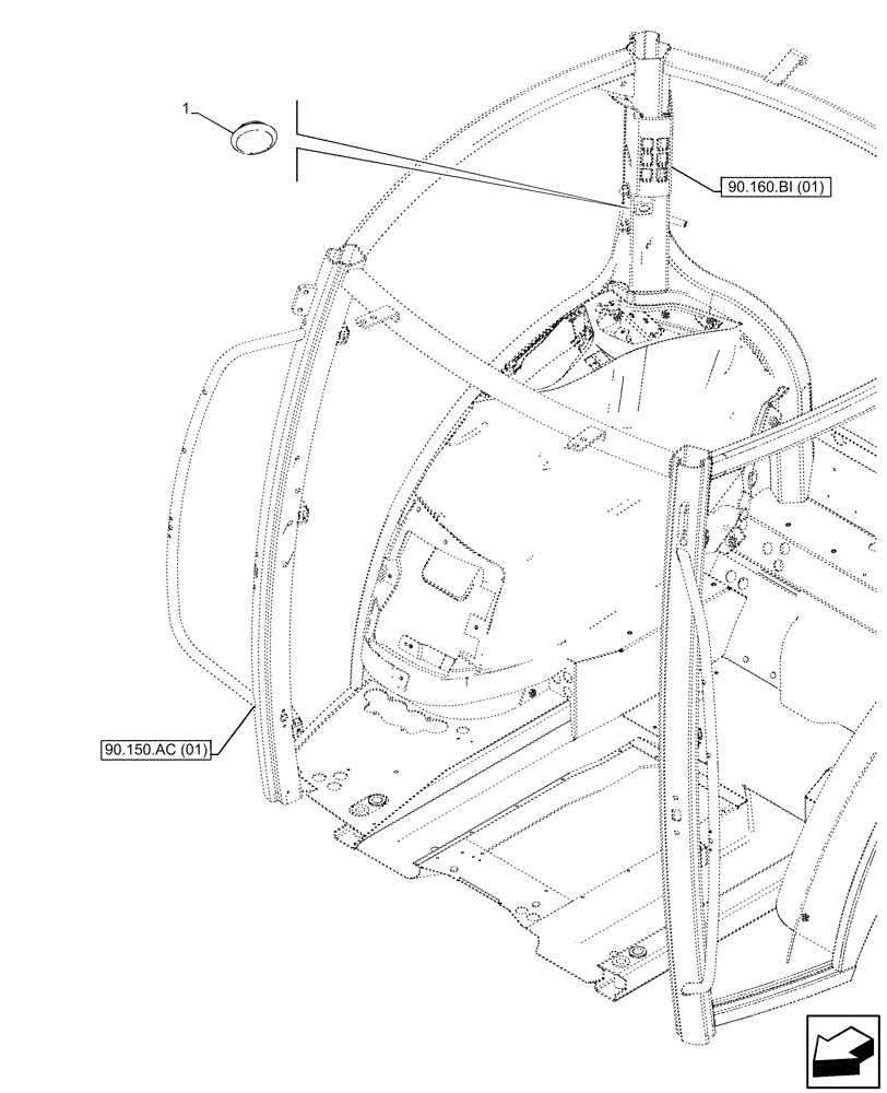 Схема запчастей Case IH MAXXUM 135 - (55.640.BH[02]) - VAR - 390648 - W/O ISOBUS SOCKET (55) - ELECTRICAL SYSTEMS