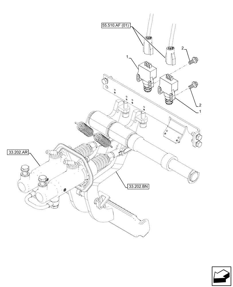 Схема запчастей Case IH MAXXUM 115 - (55.405.CW) - VAR - 391610, 758479, 758481 - BRAKE, LIGHT SWITCH (55) - ELECTRICAL SYSTEMS