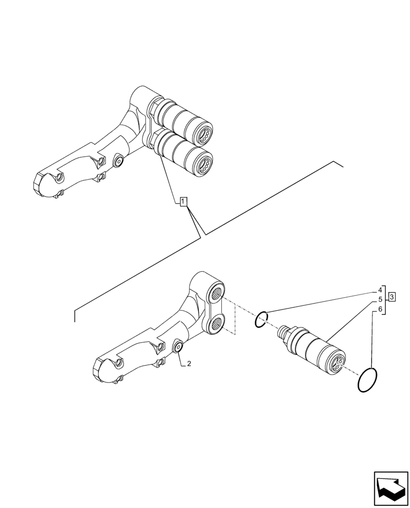 Схема запчастей Case IH MAXXUM 150 - (35.204.BB[05]) - VAR - 743685, 743686, 743733, 743741, 758358, 758359 - QUICK COUPLER, COMPONENTS (35) - HYDRAULIC SYSTEMS