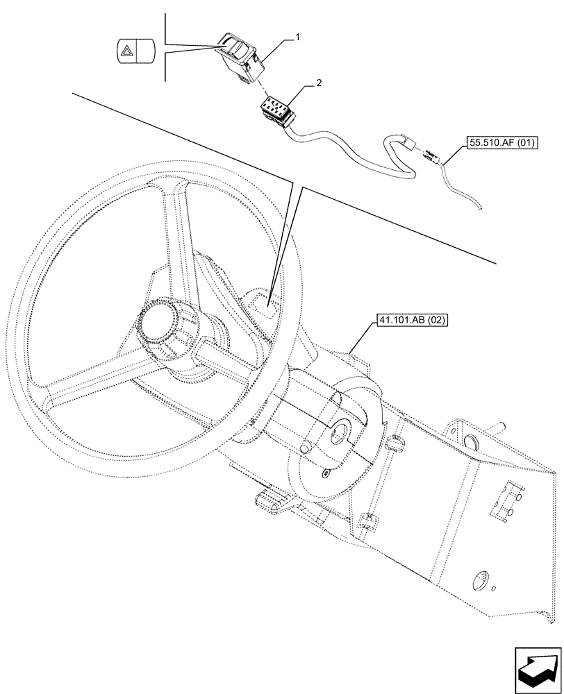 Схема запчастей Case IH MAXXUM 150 - (55.405.CF[02]) - VAR - 392195, 743764, 743766, 758413, 758414, 758415, 758416, 758581, 759375, 759377, 759379 - HAZARD LIGHT SWITCH (55) - ELECTRICAL SYSTEMS