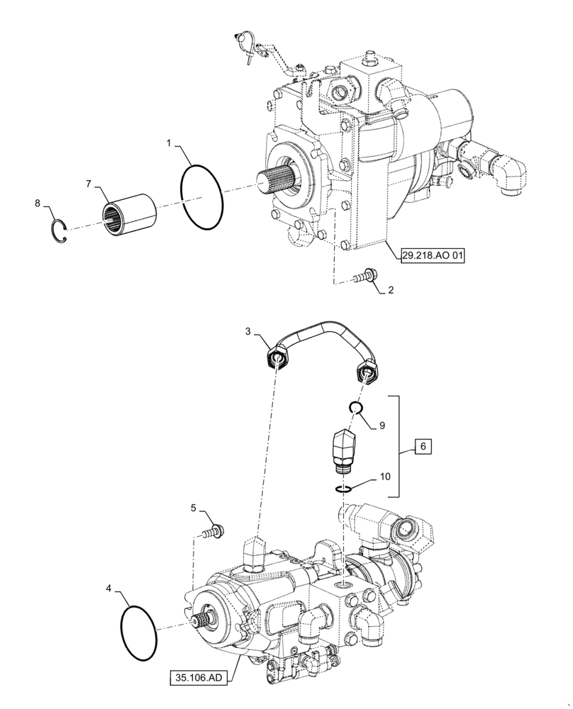 Схема запчастей Case IH 7140 - (29.218.AG) - HYDRAULIC PUMP MOUNTING PARTS (29) - HYDROSTATIC DRIVE