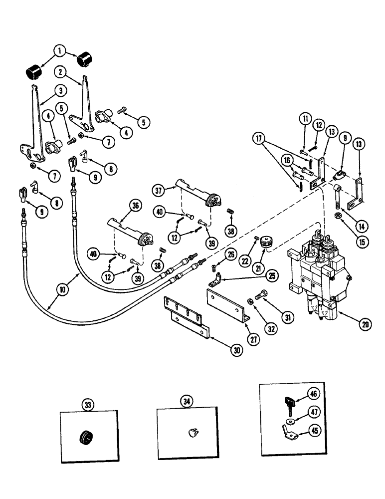 Схема запчастей Case IH 2096 - (8-278) - REMOTE HYDRAULICS, CONTROL LINKAGE, TWO CIRCUIT SYSTEM (08) - HYDRAULICS