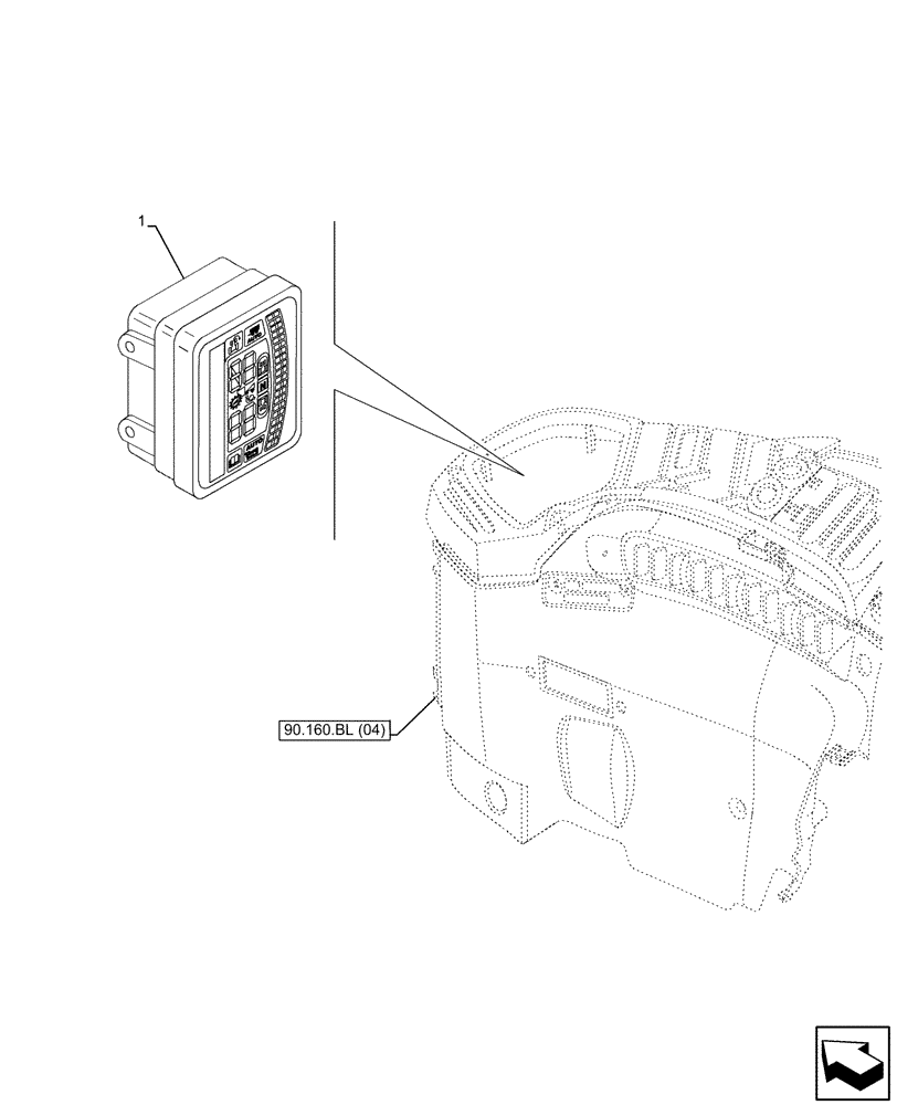 Схема запчастей Case IH MAXXUM 135 - (55.785.AF[02]) - VAR - 743737 - CONTROL MONITOR (55) - ELECTRICAL SYSTEMS