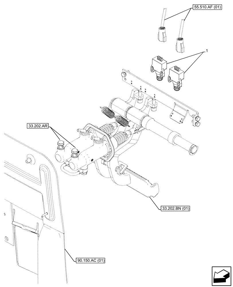 Схема запчастей Case IH MAXXUM 145 - (55.405.CW[01]) - VAR - 391610, 758479, 758481 - BRAKE, LIGHT SWITCH (55) - ELECTRICAL SYSTEMS