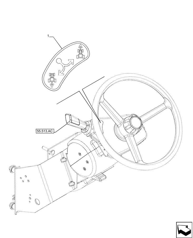 Схема запчастей Case IH MAXXUM 115 - (90.108.AC[23]) - VAR - 396247, 758442, 758549 - TRANSMISSION, CONTROL, DECAL (90) - PLATFORM, CAB, BODYWORK AND DECALS