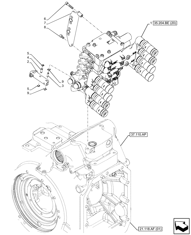 Схема запчастей Case IH MAXXUM 145 - (35.204.BE[19]) - VAR - 743685 - 4 REMOTE CONTROL VALVES, W/ MECHANICAL ENGAGEMENT, 2, CONFIGURABLE, 2, NOT CONFIGURABLE (35) - HYDRAULIC SYSTEMS