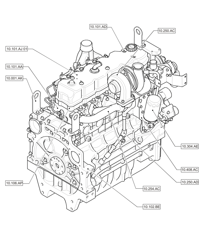 Схема запчастей Case IH PUMA 230 - (10.000.00[03]) - PICTORIAL INDEX - ENGINE (10) - ENGINE