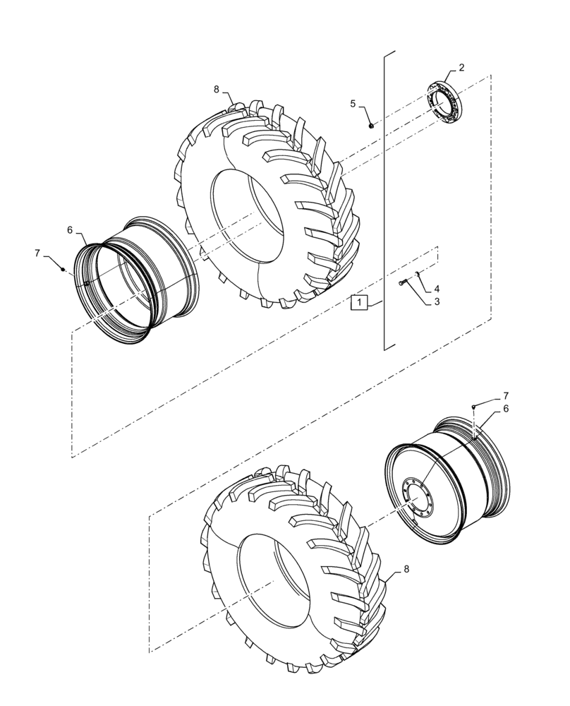 Схема запчастей Case IH 4765 - (44.520.AB[09]) - REAR AXLE DUAL WHEEL (44) - WHEELS