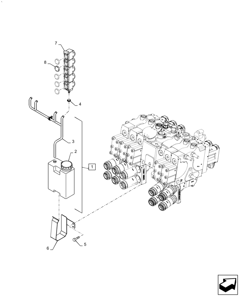 Схема запчастей Case IH PUMA 2304 - (35.204.BW[01]) - VAR - 758061 - 5 REMOTE CONTROL VALVE, RESERVOIR (35) - HYDRAULIC SYSTEMS