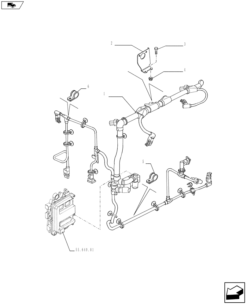 Схема запчастей Case IH F4HE9687Z J100 - (55.100.05) - MOTOR ELECTRIC INSTALLATION (2854597) (55) - ELECTRICAL SYSTEMS