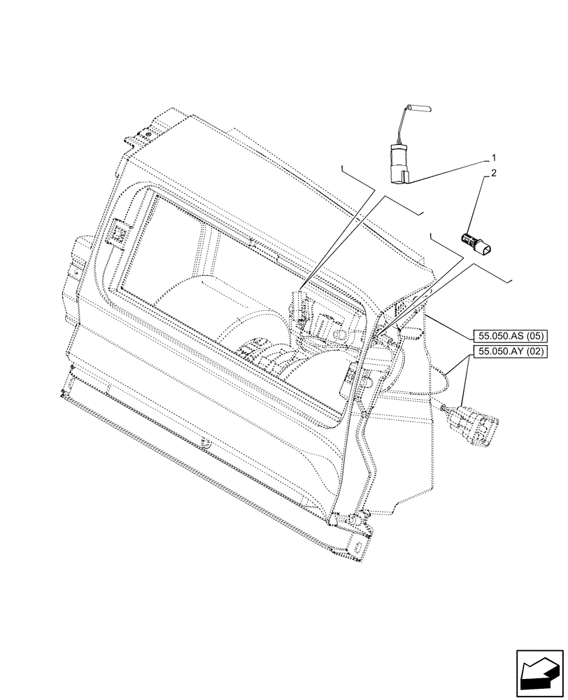 Схема запчастей Case IH MAXXUM 145 - (55.050.AT[01]) - VAR - 758482 - AIR CONDITIONING WITH ATC, TEMPERATURE SWITCH (55) - ELECTRICAL SYSTEMS