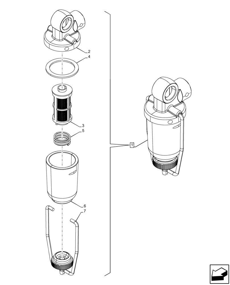 Схема запчастей Case IH MAXXUM 135 - (10.206.AF[05]) - FUEL FILTER, COMPONENTS (10) - ENGINE