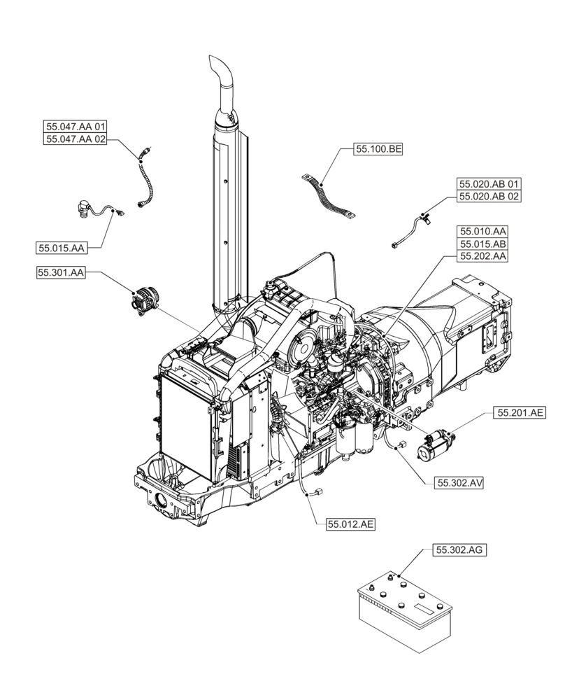 Схема запчастей Case IH PUMA 230 - (55.000.00[03]) - PICTORIAL INDEX - ELECTRICAL SYSTEMS (55) - ELECTRICAL SYSTEMS