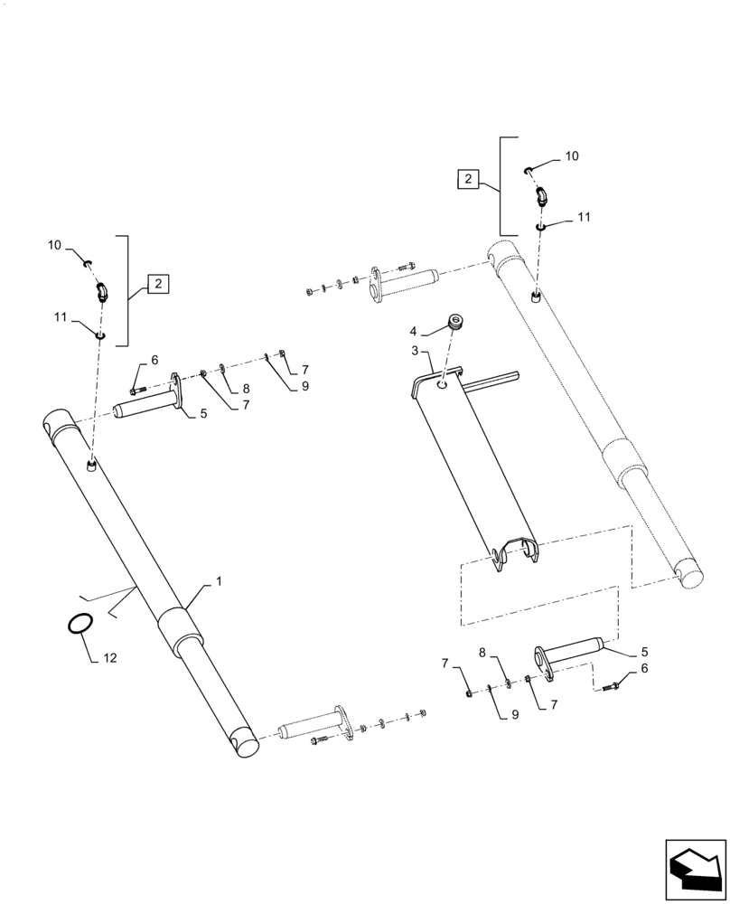 Схема запчастей Case IH 9230 - (35.162.01[01]) - VAR - 722742, 722743, 425546, 722744, 425547, 425070, 425224, 425548, 425225, 425549 -LIFT CYLINDER, FEEDER (35) - HYDRAULIC SYSTEMS