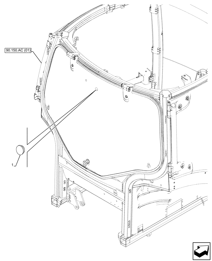 Схема запчастей Case IH MAXXUM 135 - (55.518.AH[02]) - VAR - 390675 - W/O REAR WIPER, PLUG (55) - ELECTRICAL SYSTEMS