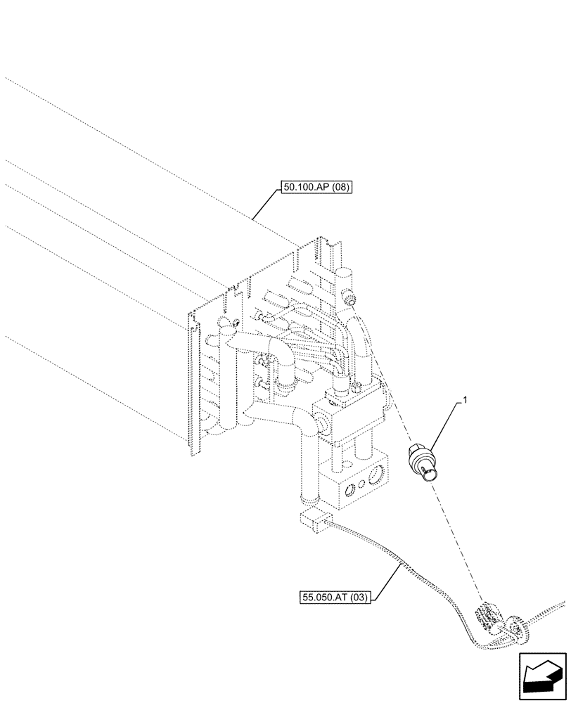 Схема запчастей Case IH MAXXUM 115 - (55.050.AA[02]) - VAR - 390643 - AIR CONDITIONER, A/C LOW PRESSURE SWITCH (55) - ELECTRICAL SYSTEMS