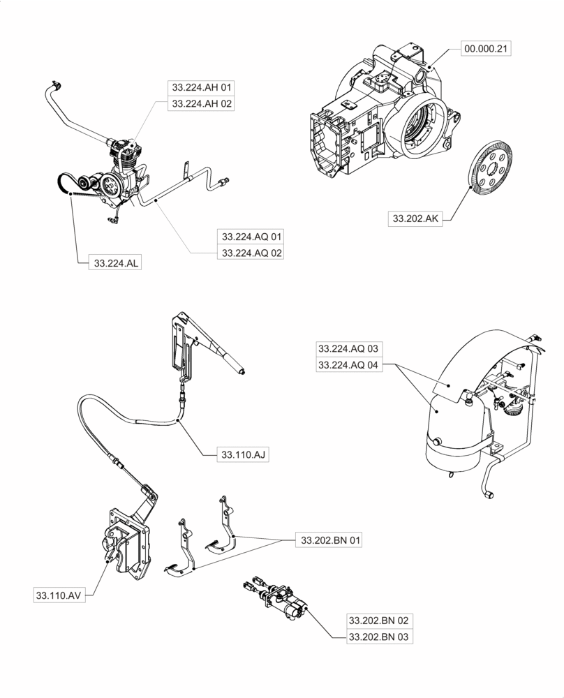 Схема запчастей Case IH PUMA 200 - (33.000.00[01]) - PICTORIAL INDEX - BRAKES & CONTROLS (33) - BRAKES & CONTROLS