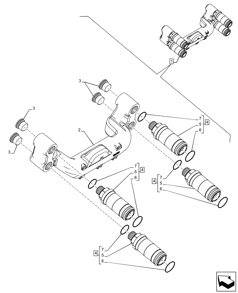 Схема запчастей Case IH MAXXUM 115 - (35.114.AN [02]) - VAR - 758642 - CONTROL VALVE, REAR, DIVERTER, COMPONENTS (35) - HYDRAULIC SYSTEMS