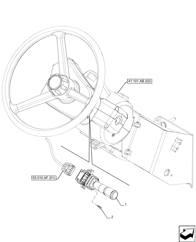 Схема запчастей Case IH MAXXUM 115 - (55.518.AY) - VAR - 396247, 758442, 758549 - WINDSHIELD WIPER SWITCH (55) - ELECTRICAL SYSTEMS