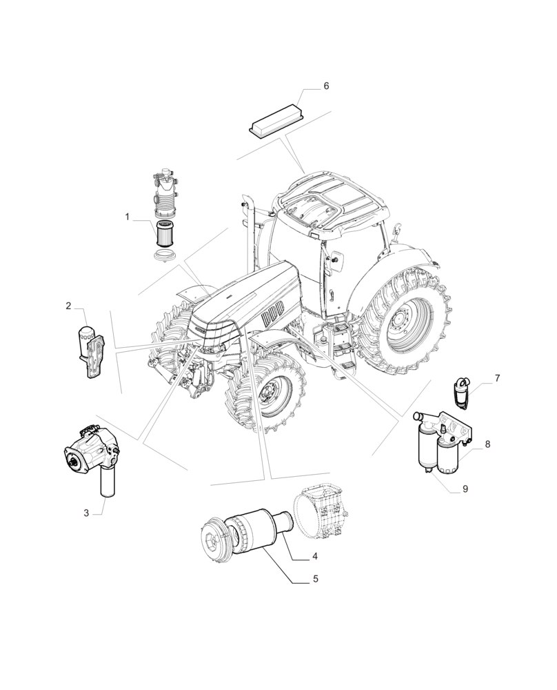 Схема запчастей Case IH PUMA 200 - (05.100.03) - MAINTENANCE PARTS - FILTRES (05) - SERVICE & MAINTENANCE