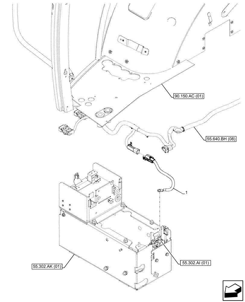 Схема запчастей Case IH MAXXUM 115 - (55.640.BH[10]) - VAR - 743795, 758624 - ISOBUS SOCKET, WIRE HARNESS (55) - ELECTRICAL SYSTEMS