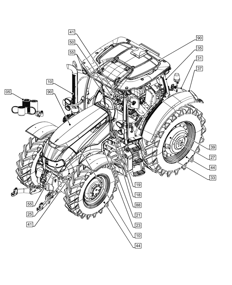 Схема запчастей Case IH MAXXUM 145 - (00.000.00) - PICTORIAL INDEX - MAIN SECTIONS (00) - GENERAL & PICTORIAL INDEX