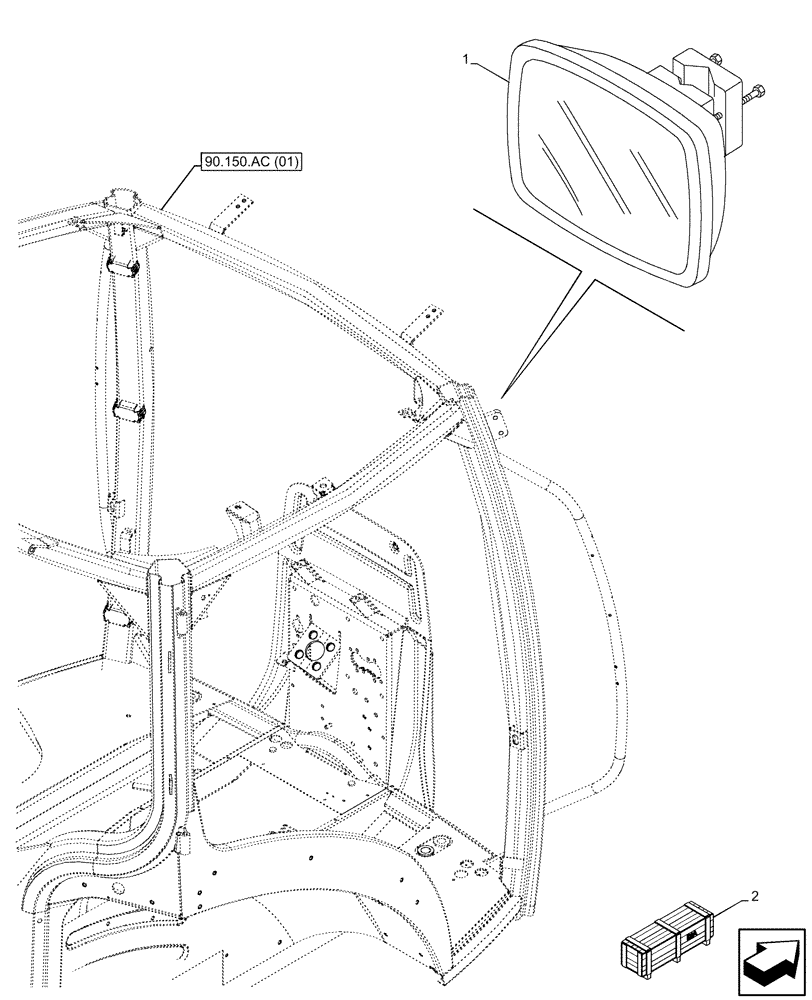 Схема запчастей Case IH MAXXUM 115 - (90.118.BM[04]) - VAR - 758212, 758220, 758221, 758234, 758239, 758527, 758528, 758529, 758533 - REAR VIEW MIRROR (90) - PLATFORM, CAB, BODYWORK AND DECALS