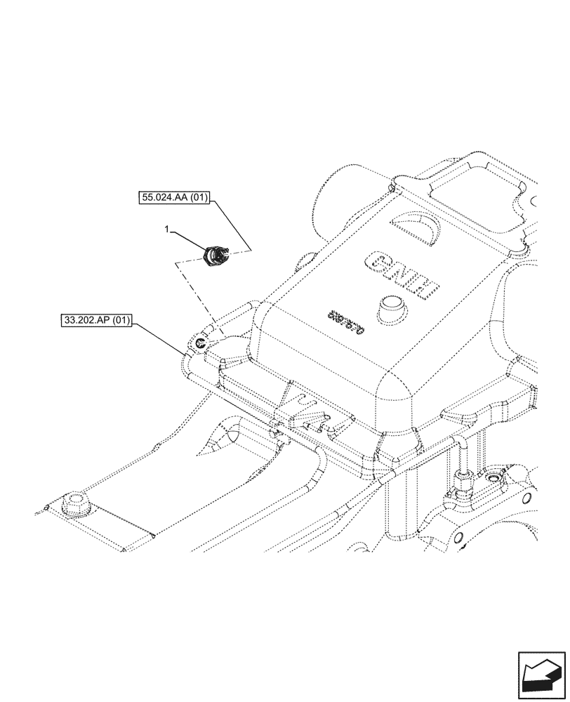 Схема запчастей Case IH MAXXUM 115 - (55.031.AE) - VAR - 396247, 758442, 758549 - BRAKE, PRESSURE, SENSOR (55) - ELECTRICAL SYSTEMS