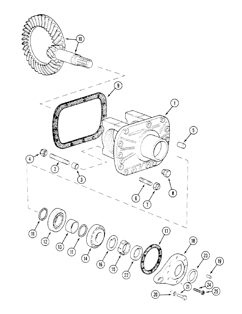 Схема запчастей Case IH 1294 - (5-116) - FRONT AXLE DIFFERENTIAL HOUSING, MFD TRACTORS (05) - STEERING