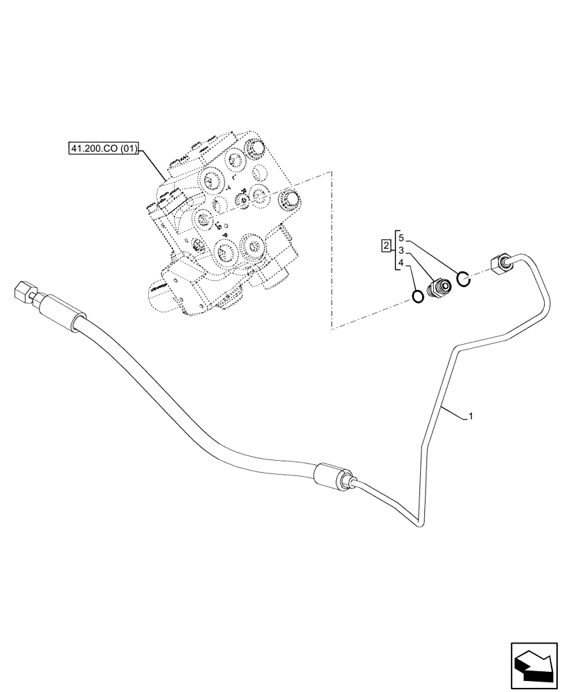 Схема запчастей Case IH MAXXUM 115 - (41.200.AO[06]) - VAR - 743723 - HYDRAULIC STEERING, LINE (41) - STEERING