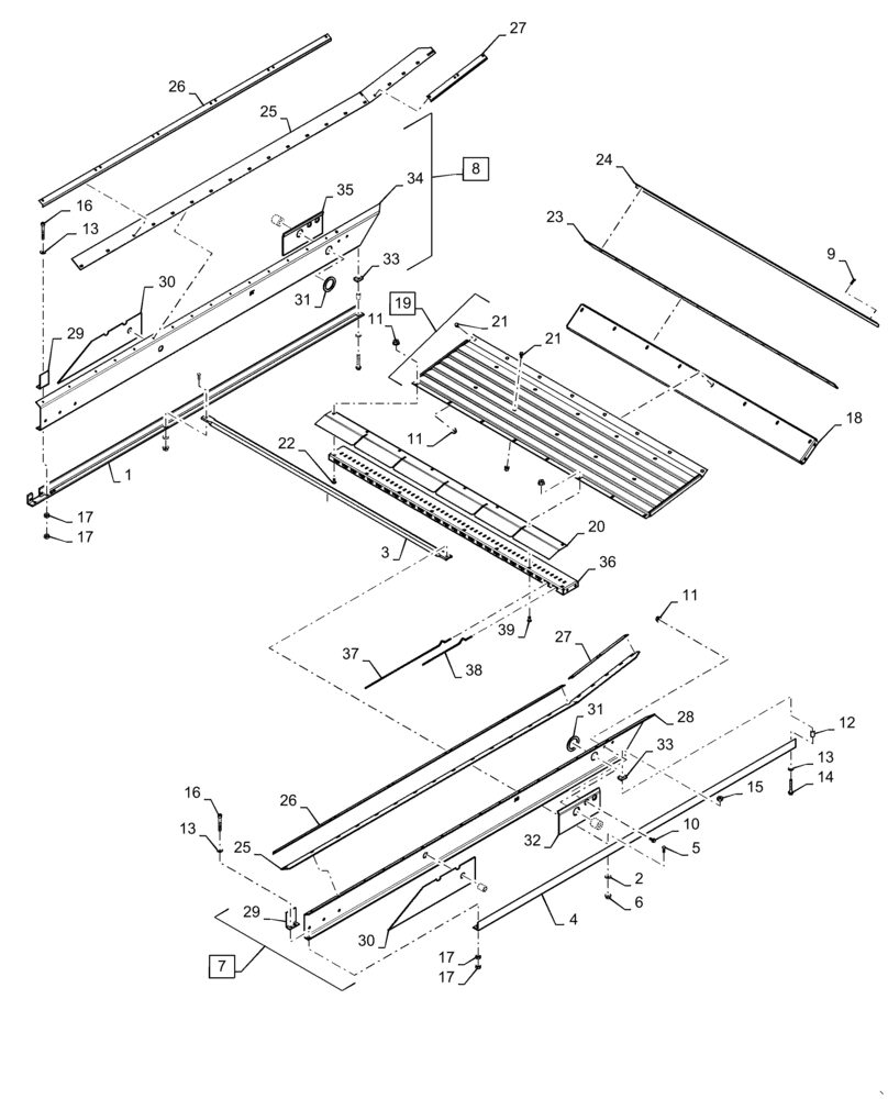 Схема запчастей Case IH 6140 - (74.114.AZ[01]) - UPPER SIEVE FRAME (74) - CLEANING