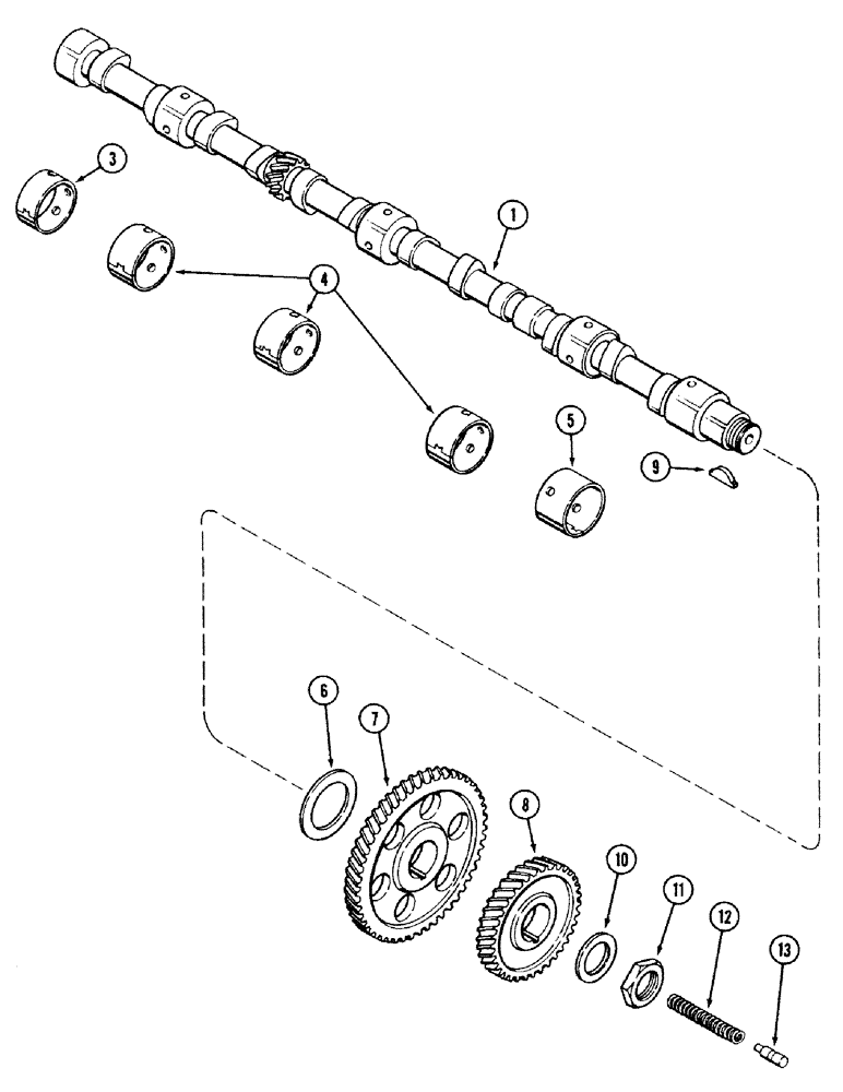 Схема запчастей Case IH 2594 - (2-32) - CAMSHAFT, 504BDT DIESEL ENGINE (02) - ENGINE