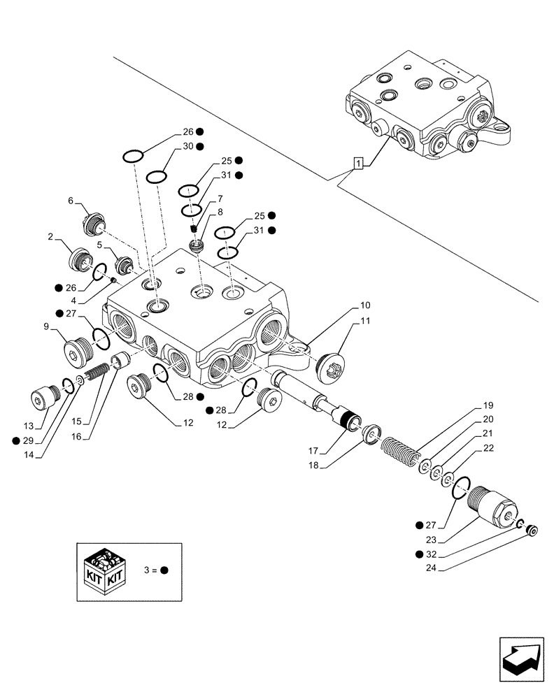 Схема запчастей Case IH MAXXUM 135 - (35.204.BE[09]) - VAR - 396844, 743685, 743686, 743733, 758358, 758359 - CONTROL VALVE SECTION, COMPONENTS (35) - HYDRAULIC SYSTEMS