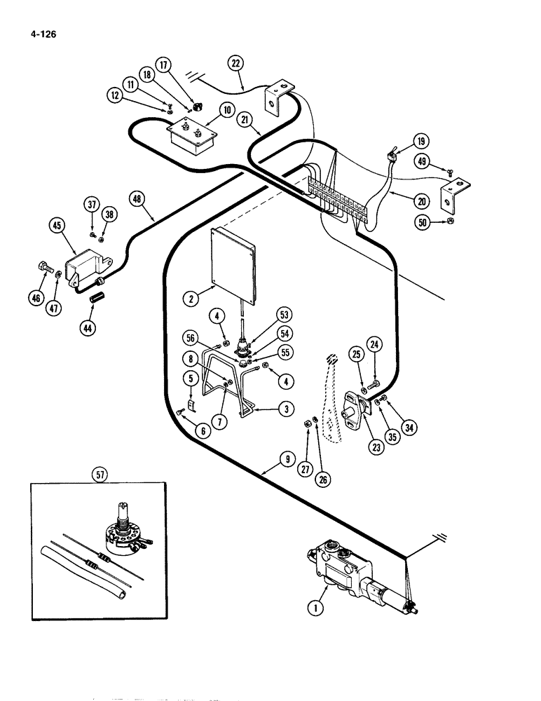 Схема запчастей Case IH 4994 - (4-126) - ELECTRIC HITCH WIRING (04) - ELECTRICAL SYSTEMS