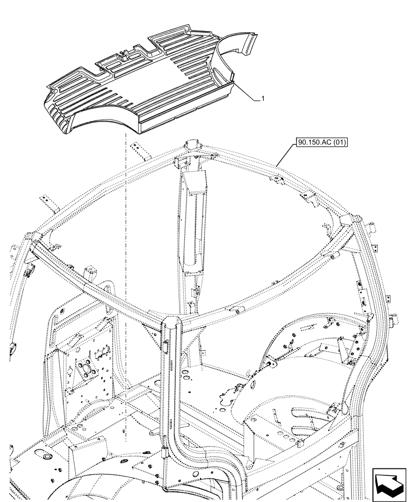 Схема запчастей Case IH MAXXUM 135 - (90.110.BD[01]) - VAR - 392204, 743764, 743766, 758414, 758416, 758581 - FLOOR MAT (90) - PLATFORM, CAB, BODYWORK AND DECALS