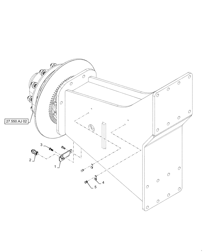 Схема запчастей Case IH 4765 - (44.530.AF[02]) - WHEEL SPEED SENSOR, SINGLE WHEEL W/ BRAKES (44) - WHEELS