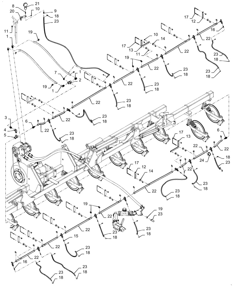 Схема запчастей Case IH NPX2800 - (63.100.AA[07]) - LIQUID PARTS, 2800 - 16, 15 CTR, DP (63) - CHEMICAL APPLICATORS