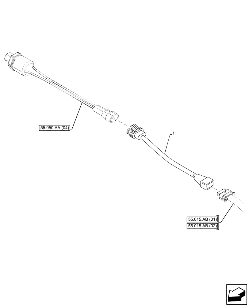 Схема запчастей Case IH MAXXUM 145 - (55.050.AL[06]) - VAR - 392194, 392210, 758400, 758588 - AIR CONDITIONING, HARNESS (55) - ELECTRICAL SYSTEMS