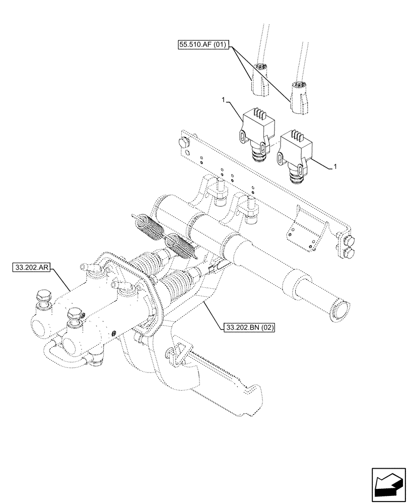 Схема запчастей Case IH MAXXUM 145 - (55.405.CW[02]) - VAR - 391610, 758479, 758481 - BRAKE, LIGHT SWITCH (55) - ELECTRICAL SYSTEMS