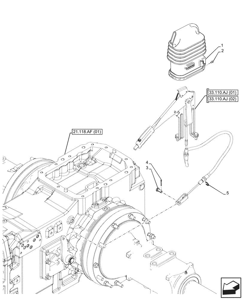 Схема запчастей Case IH MAXXUM 115 - (33.110.AJ[03]) - VAR - 391610, 758479, 758480, 758481 - HAND BRAKE, CONTROL (33) - BRAKES & CONTROLS