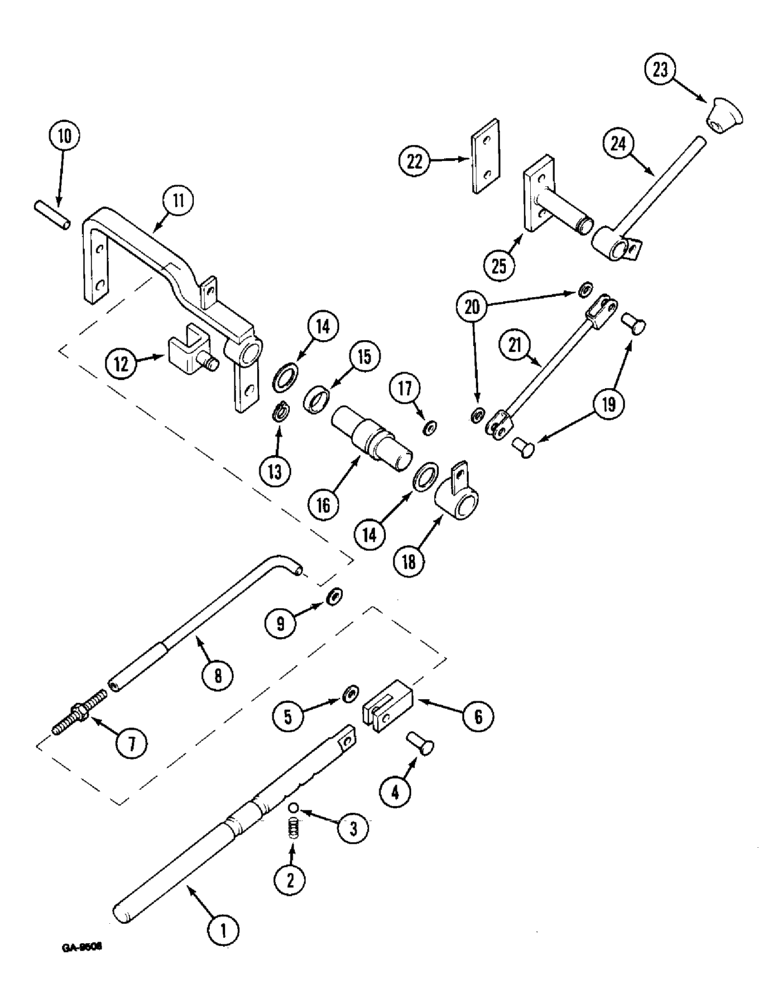 Схема запчастей Case IH 844S - (07-031) - RANGE SHIFTER MECHANISM, FOR TRACTORS W/POWER-SHIFT TRANSMISSION (04) - Drive Train