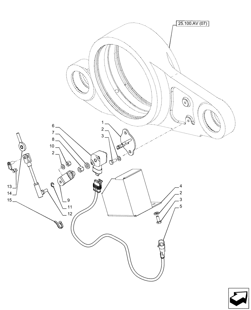 Схема запчастей Case IH PUMA 200 - (55.045.AE) - VAR - 337416, 758048, 758049 - FRONT AXLE, SUSPENDED, POTENTIOMETER (55) - ELECTRICAL SYSTEMS