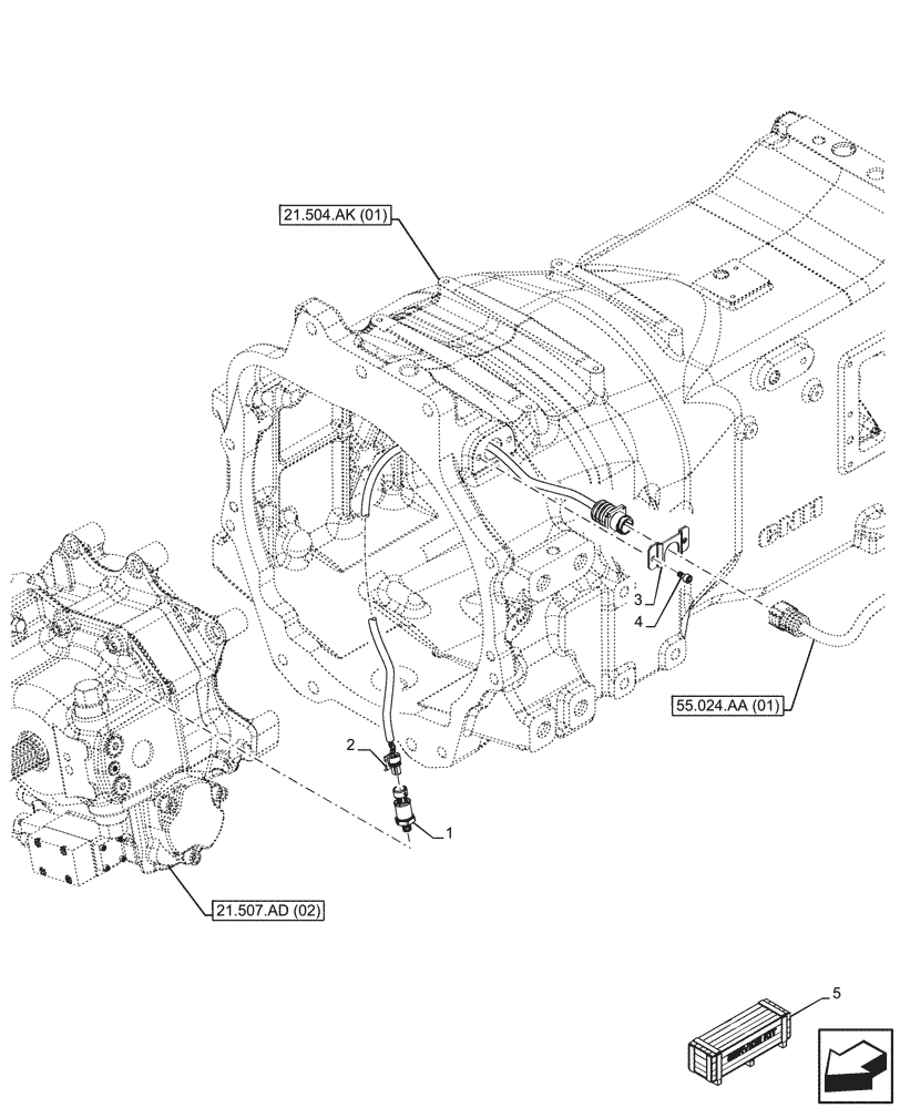 Схема запчастей Case IH MAXXUM 145 - (55.019.AA) - VAR - 396247, 758442, 758549 - HYDROSTATIC PUMP, PRESSURE, SENSOR (55) - ELECTRICAL SYSTEMS