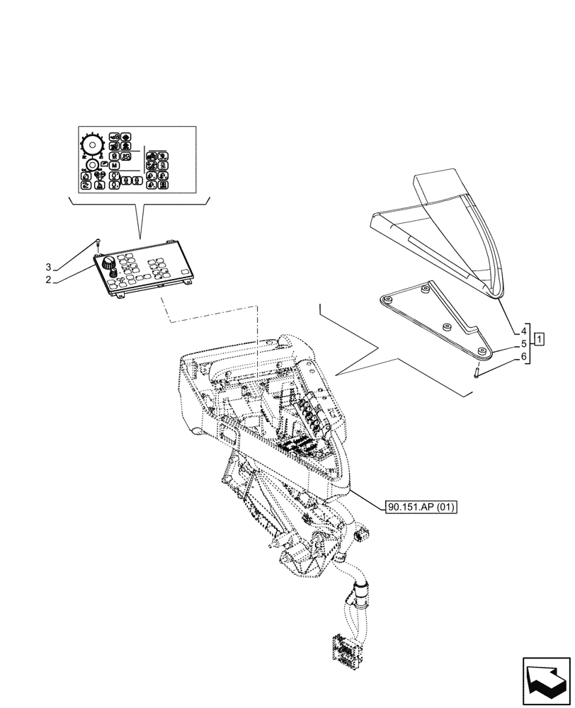 Схема запчастей Case IH PUMA 200 - (55.512.CS[10]) - ARMREST, CONTROL PANEL (55) - ELECTRICAL SYSTEMS