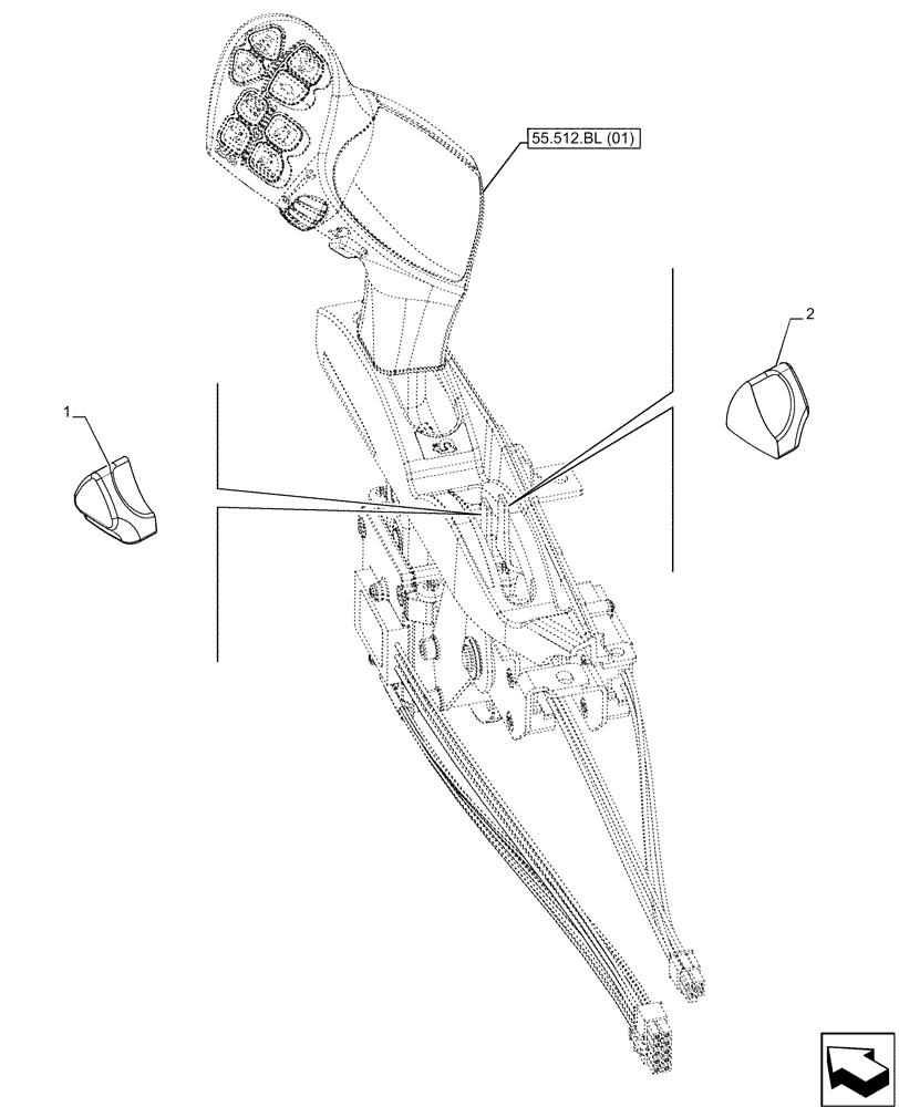 Схема запчастей Case IH MAXXUM 145 - (55.525.AL[01]) - VAR - 396247, 758442, 758549 - THROTTLE CONTROL (55) - ELECTRICAL SYSTEMS