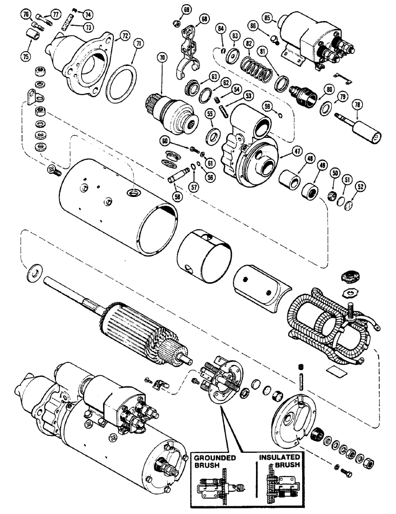 Схема запчастей Case IH 2390 - (4-120) - A75864 STARTER ASSEMBLY, PRIOR TO P.I.N. 9907800 (04) - ELECTRICAL SYSTEMS