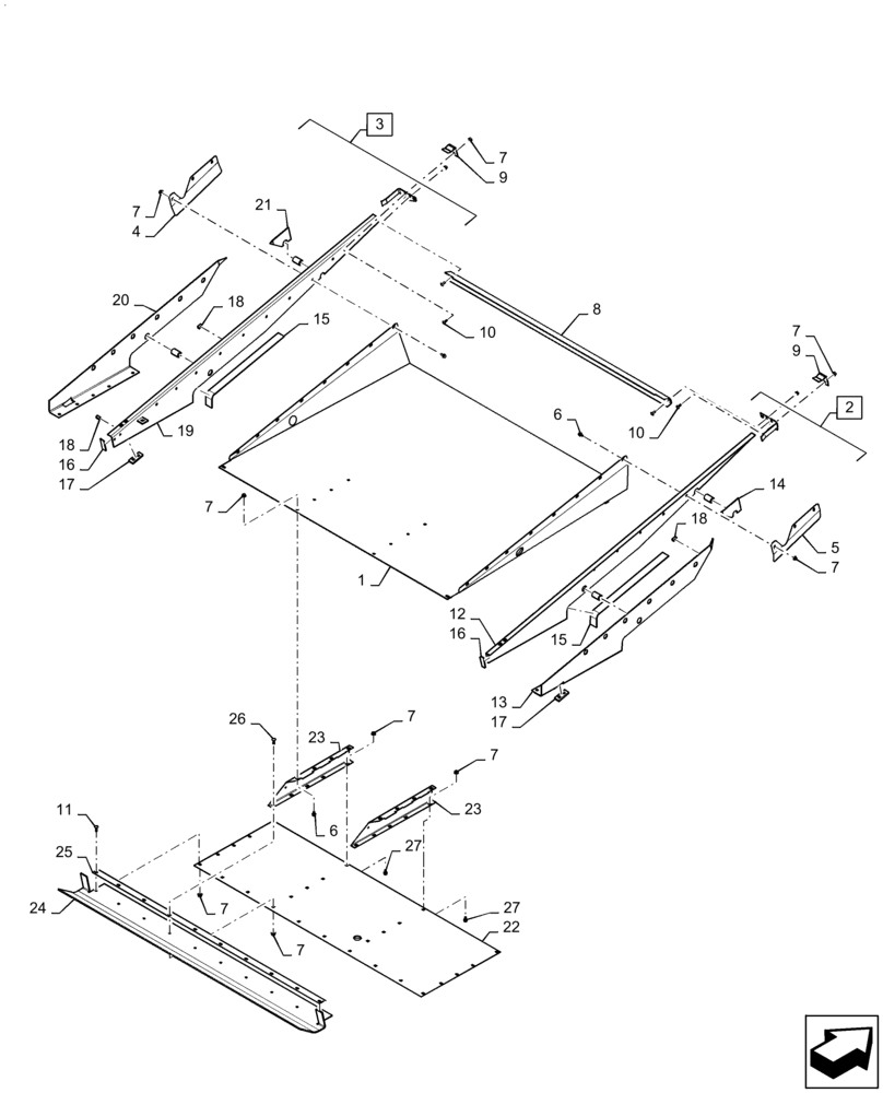 Схема запчастей Case IH 5140 - (74.118.AK) - LOWER SIEVE SUPPORT (74) - CLEANING