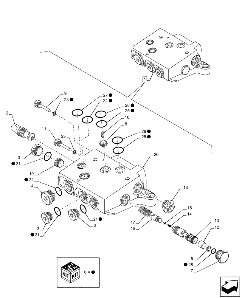 Схема запчастей Case IH MAXXUM 150 - (35.204.BE[27]) - VAR - 390840, 743685, 743740, 743741 - CONTROL VALVE SECTION, COMPONENTS (35) - HYDRAULIC SYSTEMS